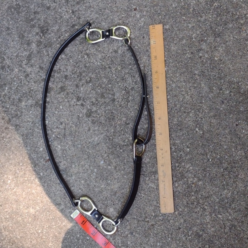 Black and silver hardware leather belt 32" to 36"